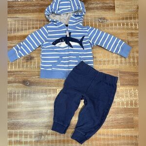 (3/$15) Carter’s baby boy baby shark outfit zip up jacket and joggers